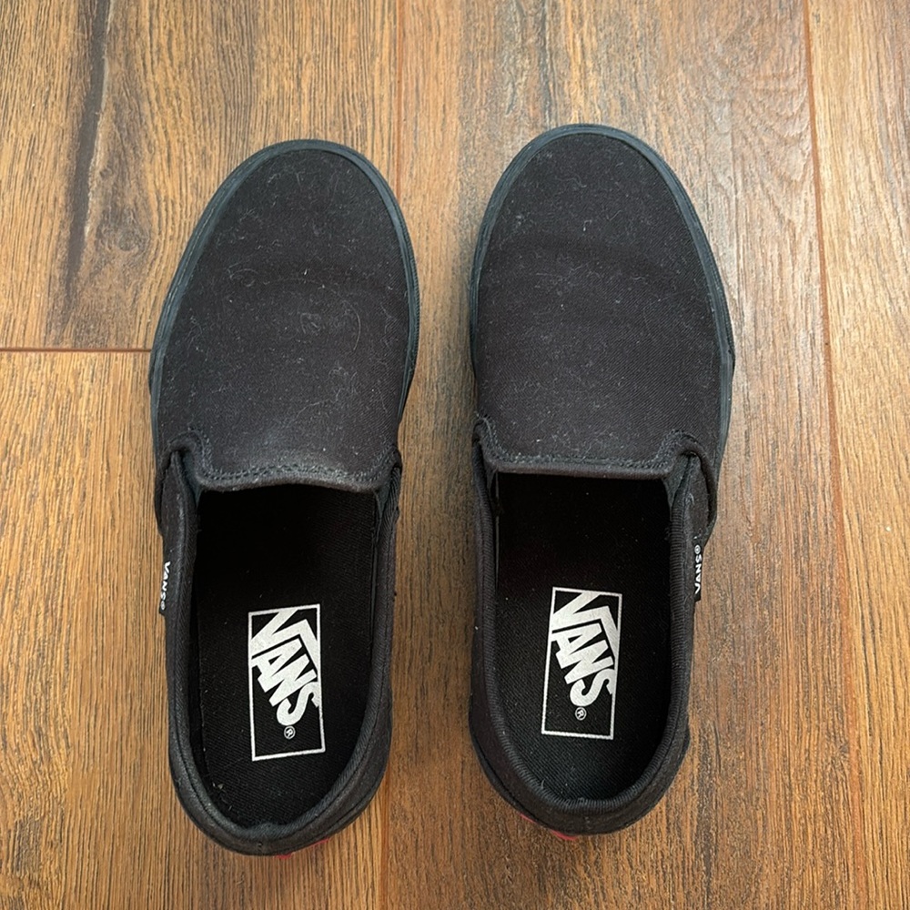 NWOT Black Slip On Vans Women’s 6